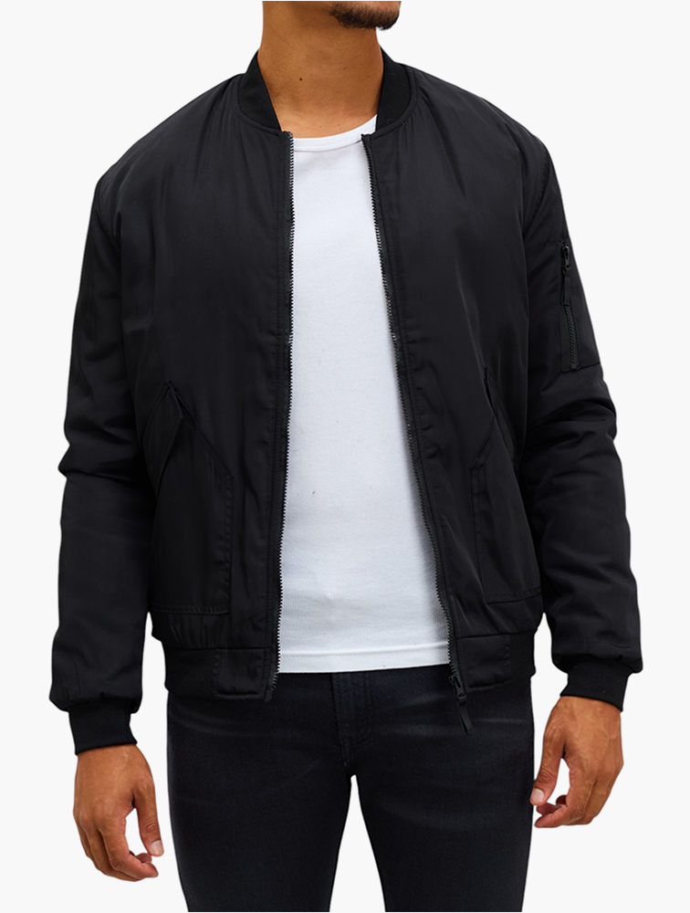 MyRunway | Shop RFO Black Zip Through Bomber Jacket for Men from